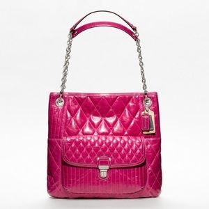 RARE Pink Coach Patent Leather Tote with Wallet